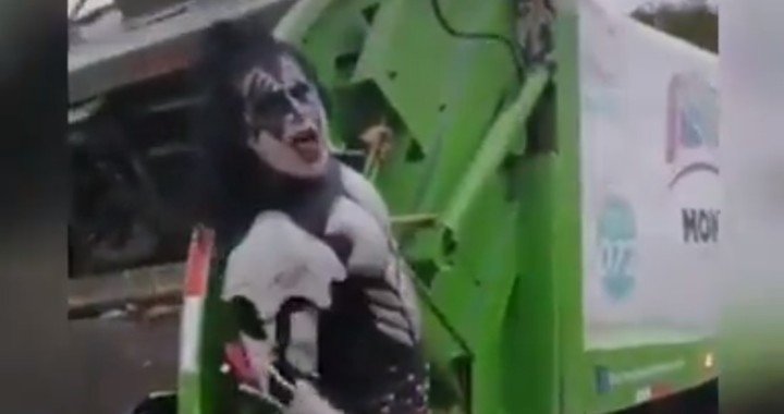 Gene Simmons elogió al recolector de basura que trabaja disfrazado como él