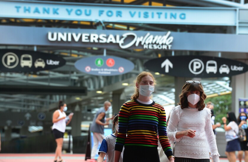 Parque Universal elimina obligatoriedad de uso de tapabocas a personas totalmente vacunadas. Foto: Orlando.