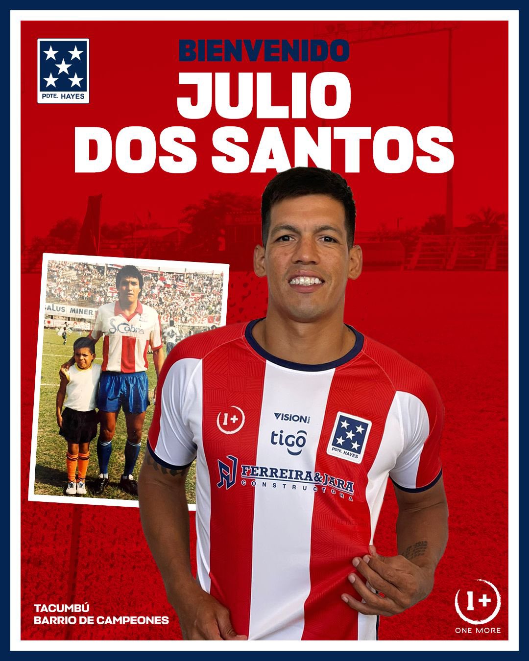 Julio Dos Santos es nuevo jugador del Presidente Hayes. Foto: @ClubPHayes