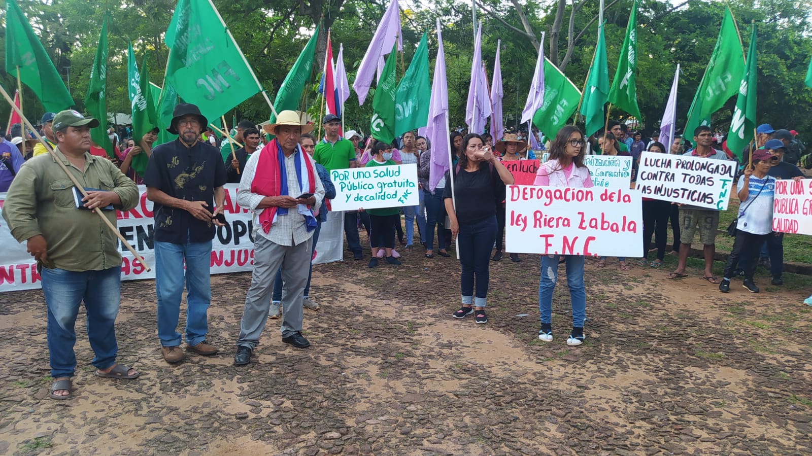 Inicia la décimo octava marcha campesina en Asunción. Foto: Osmar Henry.