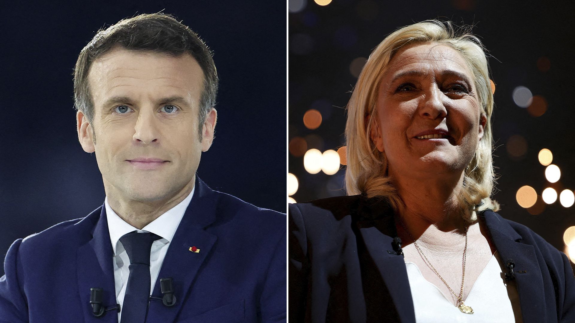 Emmanuel Macron y Marine Le Pen se volverán a enfrentar en la segunda vuelta presidencial el próximo domingo 24 de abril. Foto: gentileza.