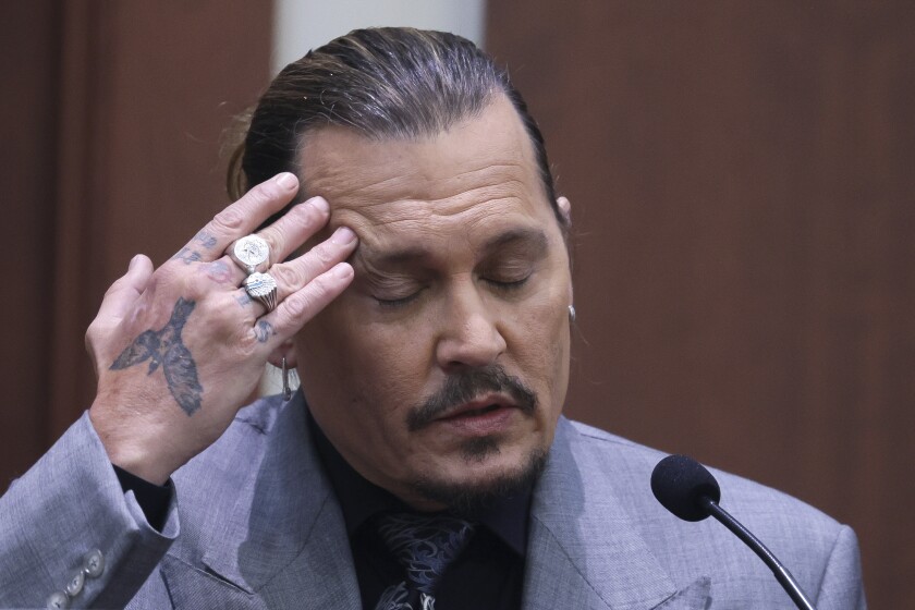 Johnny Depp en tribunales. Foto: gentileza.