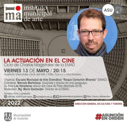 Marcelo Martinessi dará charla magistral sobre actuación hoy en el IMA.