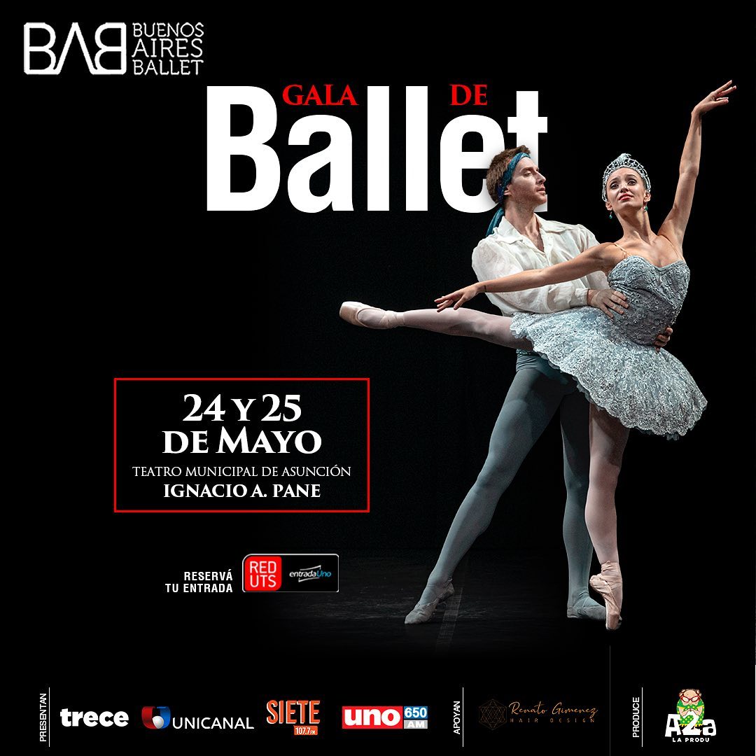Buenos Aires Ballet y las primeras figuras del Teatro Colón se presentan en Paraguay.
