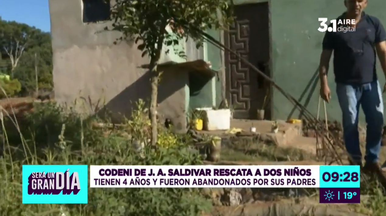 Mellizos de 4 años abandonados en su casa fueron rescatados por la Codeni. Foto: captura de pantalla.