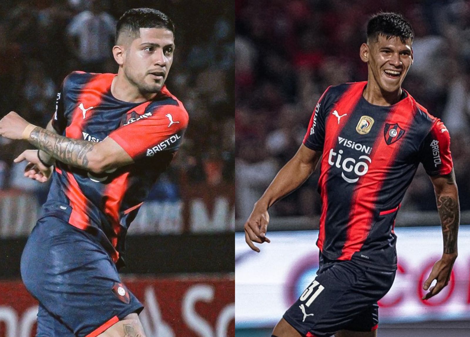 Sergio Díaz y Robert Morales, jugadores de Cerro Porteño. Foto: CCP.