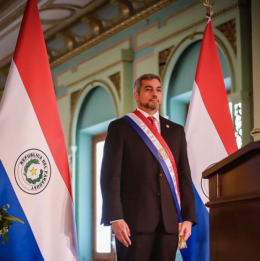 Mario Abdo Benítez en su exposición ante el Congreso. Foto: Anibal Ovelar.