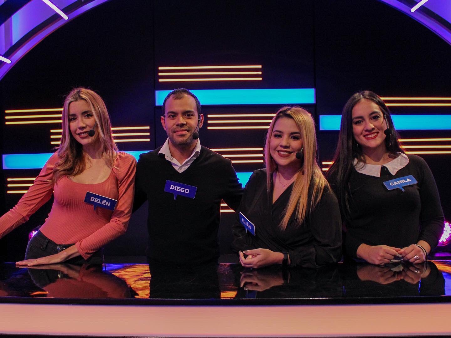 El grupo de “Las Cabritas a Fondo” compuesto por Belén, Diego, Luján y Camila.