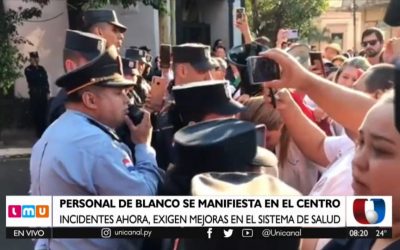 Incidentes marcaron movilización de médicos en el microcentro de Asunción