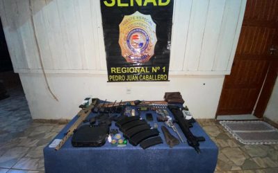 Amambay: Senad capturó a presuntos sicarios e incautó importante lote de armas y municiones