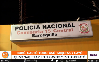 Malviviente hurtó una cartera en San Lorenzo y fue detenido mientras apostaba lo robado en un casino