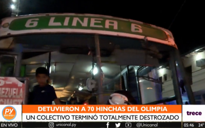 Olimpia vs Libertad: Tras incidentes y destrozos, Policía detuvo a 70 “barras” del Franjeado